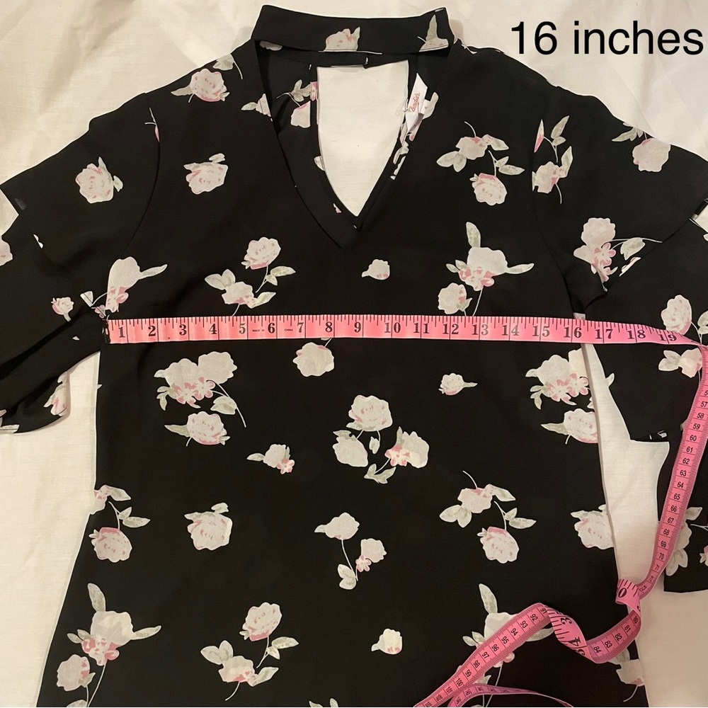 Black Floral Ruffle Blouse Candies - Picture 5 of 7